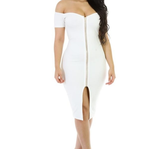 Off The Shoulder ZipUp Dress - Picture 4 of 4